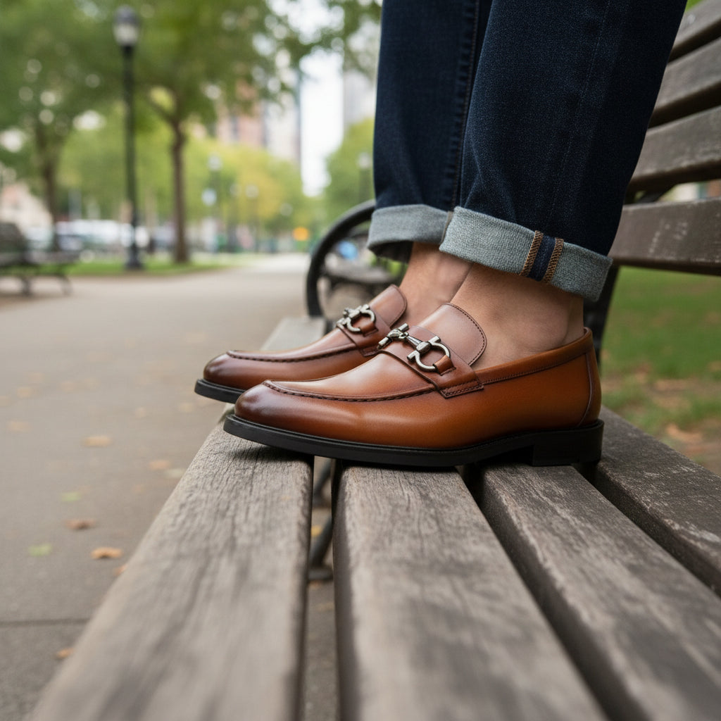 model-casual-setting - Men's Cow Leather Classic Loafers