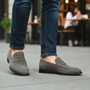 model-casual-setting - Men's Cow Leather Suede Penny Loafers