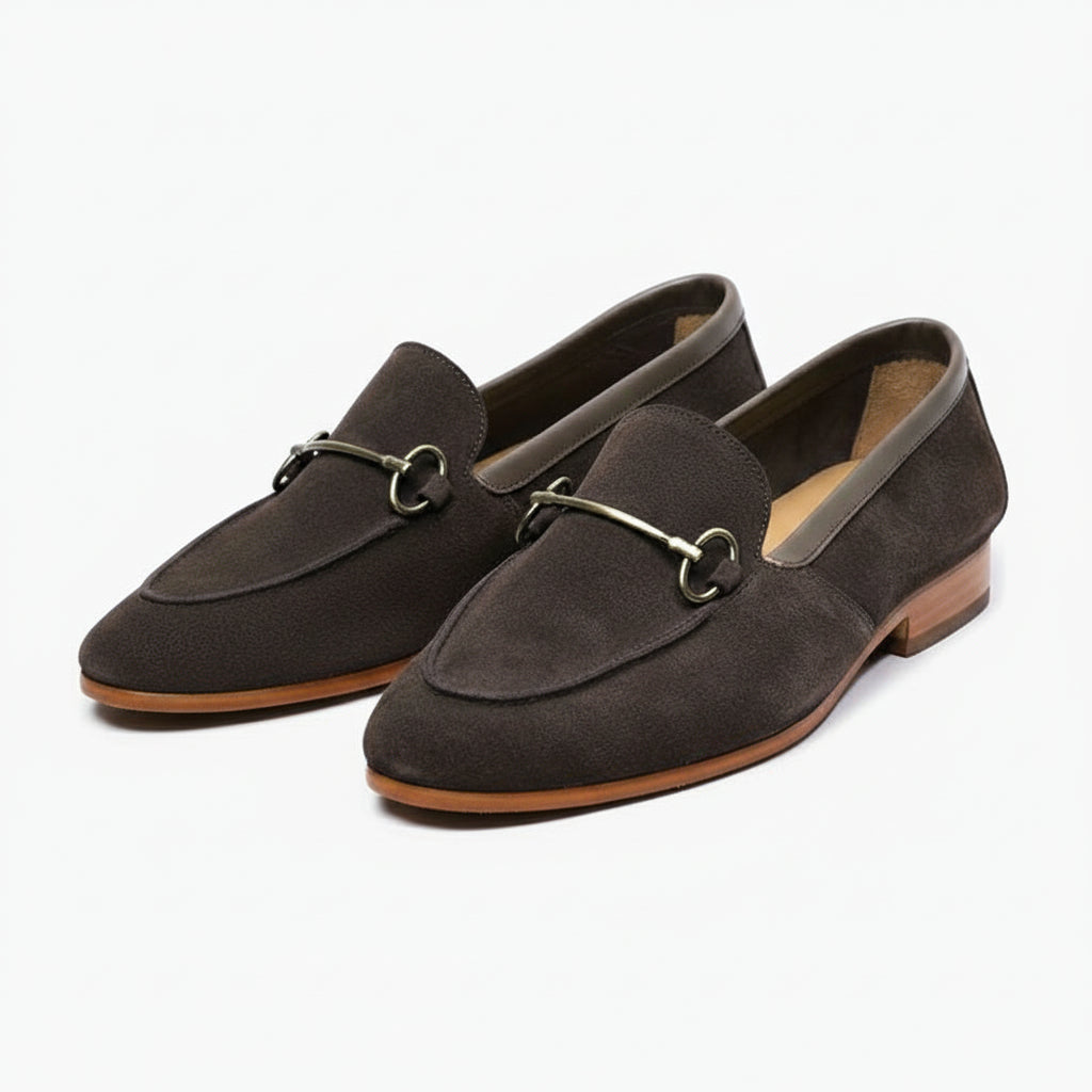 model-casual-setting - Men's Cow Leather Suede Tassel Moccasins