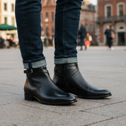 model-casual-setting - Men's Full Grain Leather Classic Dress Boots