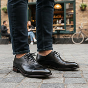 model-casual-setting - Men's Full Grain Leather Oxford Dress Shoes