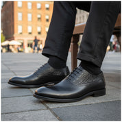 model-casual-setting - Men's Full Grain Leather Wingtip Formal Shoes
