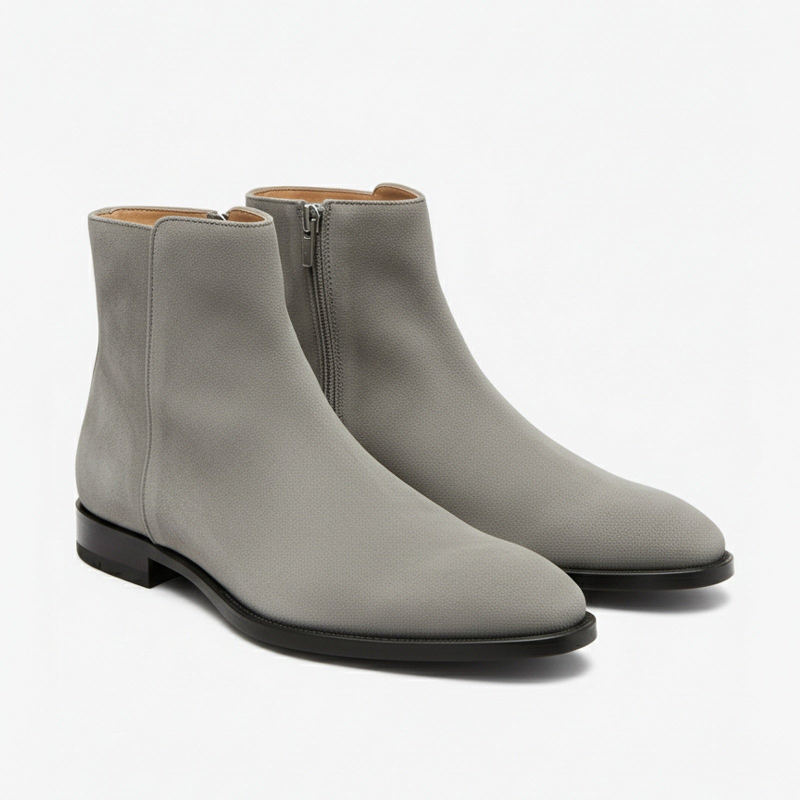 model-casual-setting - Men's Gray Suede Ankle Boots