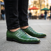 model-casual-setting - Men's Green Leather Dress Shoes