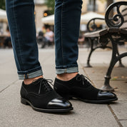 model-casual-setting - Men's Leather & Suede Oxford Shoes