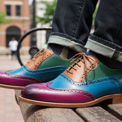 Men's Leather Wingtip Brogue Shoes - model-casual-setting