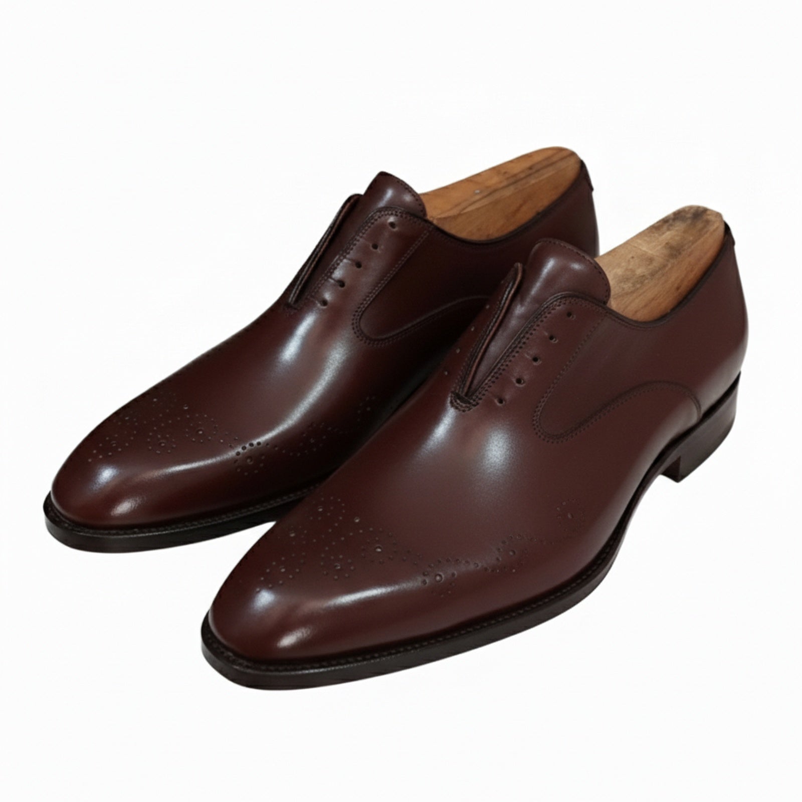 Men's Maroon Leather Oxford Dress Shoes - model-casual-setting