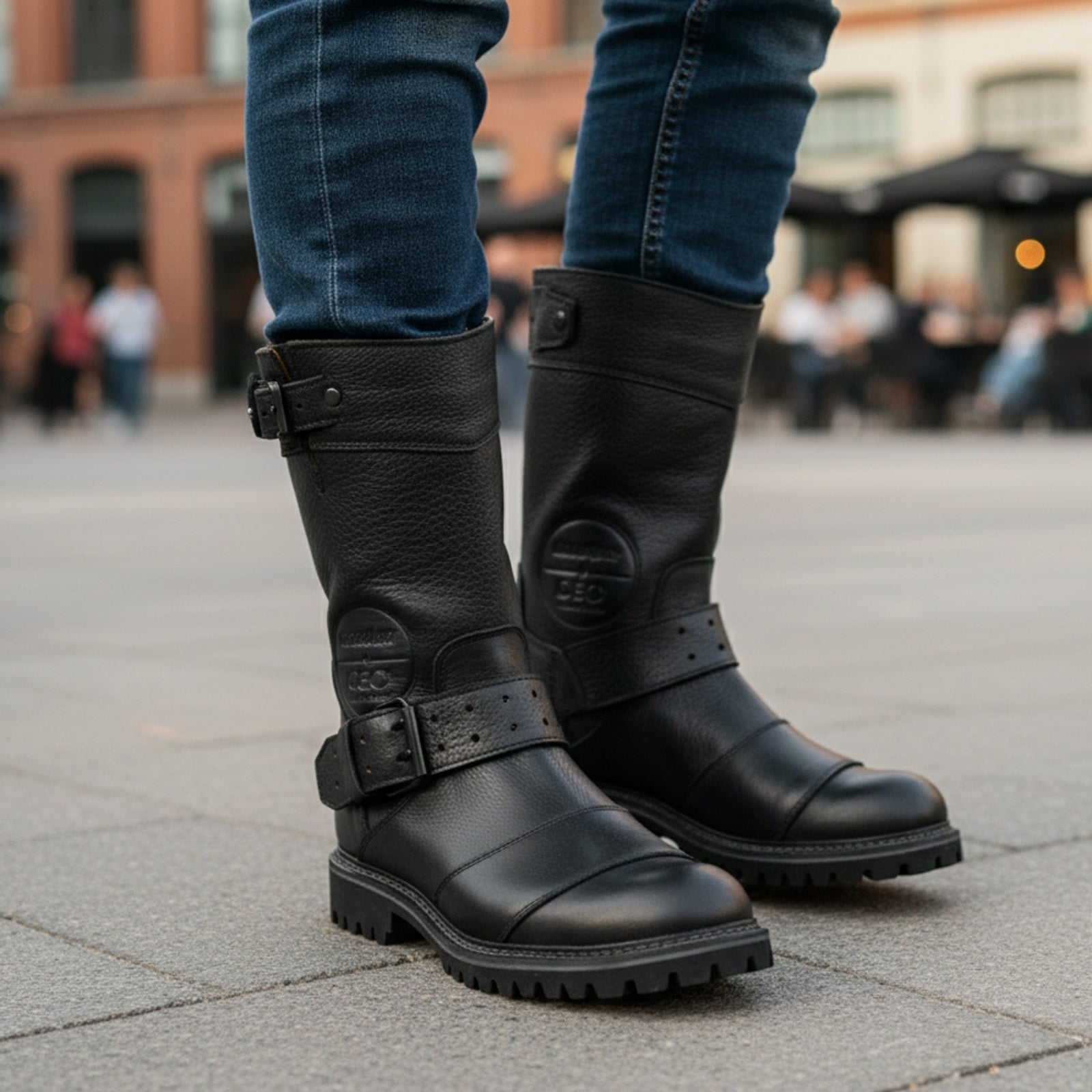 model-casual-setting - Men's Oiled Leather Waterproof Zip-Up Boots