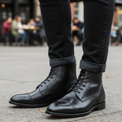 Men's Oxford Ankle Boots in Brogue Leather - model-casual-setting