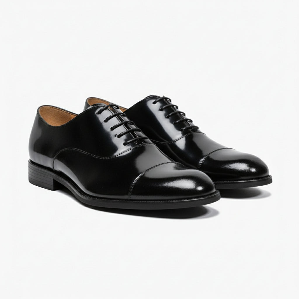 model-casual-setting - Men's Polished Cow Leather Oxford Dress Shoes