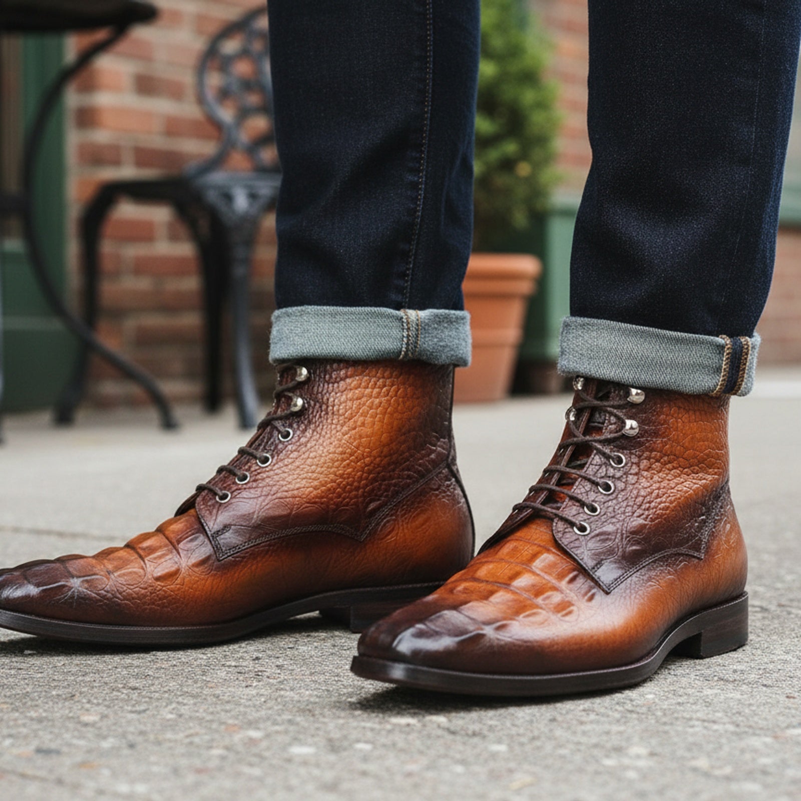 model-casual-setting - Men's Tan Brown Leather Ankle Boots