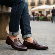 model-casual-setting - Men's Tan Brown Leather Moccasins