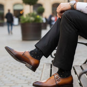 model-casual-setting - Men's Tan Brown Leather Monk Oxfords