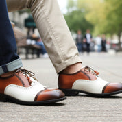 model-casual-setting - Men's Two-tone Calf Leather Oxford Dress Shoes