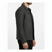model-side-view - Men's Shirt Jacket, Men's Casual Jacket, Imitation Suede Jacket, Minimalist Jacket