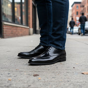 model-standing - Men's Brown Leather Brogue Shoes