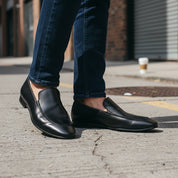 model-standing - Men's Cow Leather Slip-On Loafers
