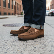 model-standing - Men's Suede & Leather Casual Loafers