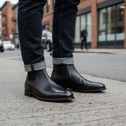 model-standing - Plaintoe Chelsea Leather Boots