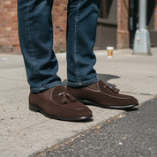 model-standing - Suede Slip-On Loafers