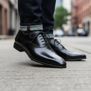 Handmade Mens Formal Shoes, Mens Fashion Black Dress Shoes, Mens Shoes - model-walking-street