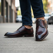 Men's Genuine Leather Formal Oxfords - model-walking-street