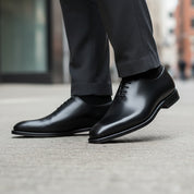 Men's Formal Leather Oxford Tuxedo Shoes - model-walking-street