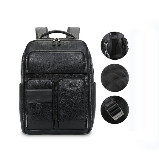 Modern Leather Laptop Backpack with USB Charging Port – Travel Friendly