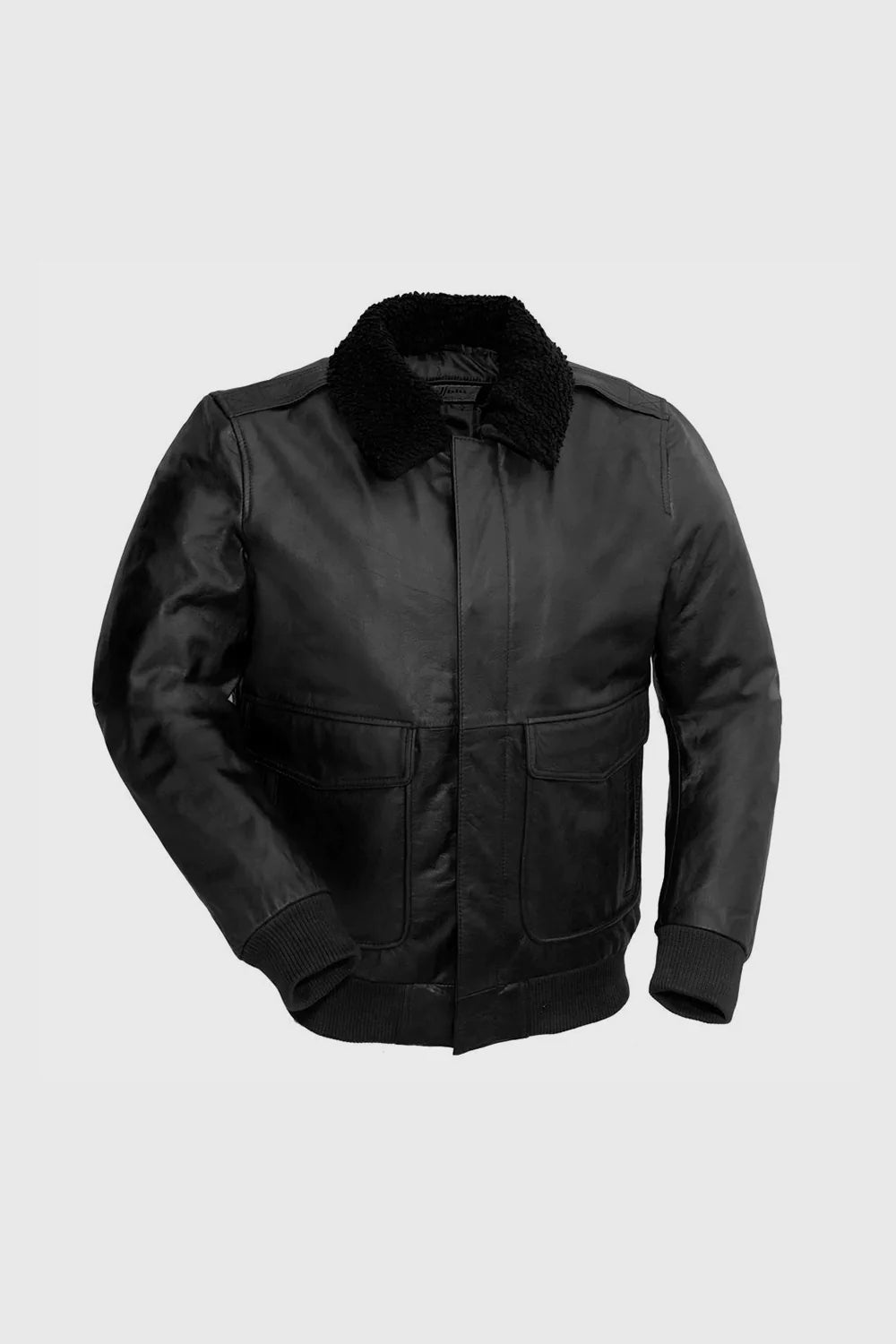 Gothic Men's Bomber Jacket, Black Naked Leather Bomber Jacket - Image 6