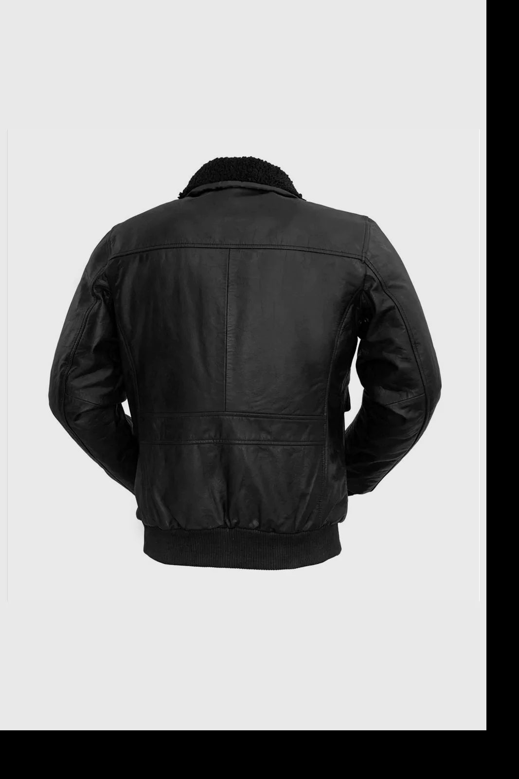Gothic Men's Bomber Jacket, Black Naked Leather Bomber Jacket - Image 7