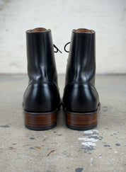 New Handmade Men Black Combat Boots, Men Boot, Mens Lace up Boots - back-view