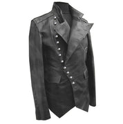 Punk New Mens Real Leather Jacket, Steam Jacket Coat Leather Coat Jacket