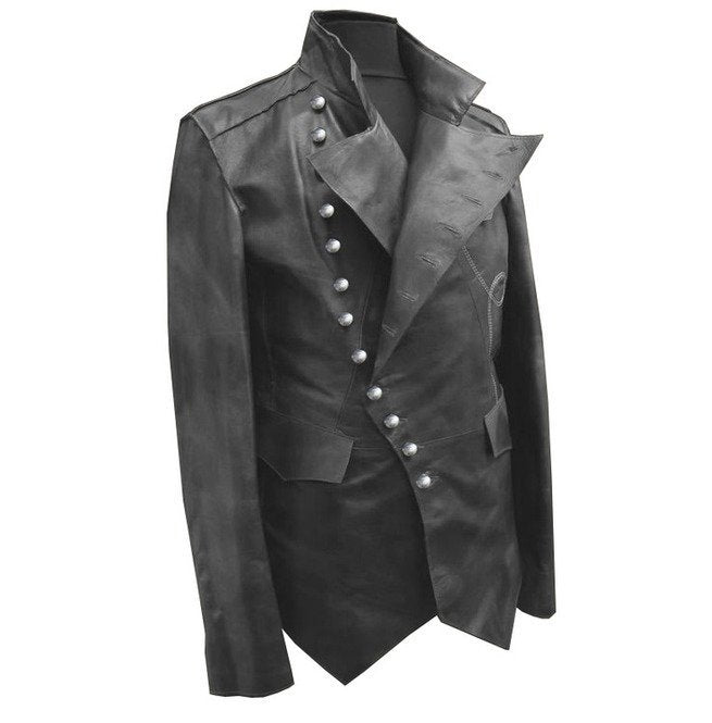 Punk New Mens Real Leather Jacket, Steam Jacket Coat Leather Coat Jacket