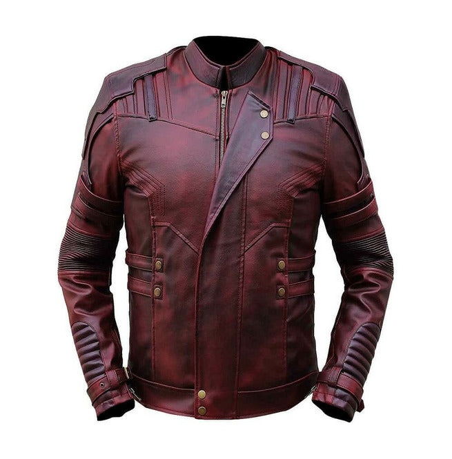 Handmade New Racers Cafe Club Wexed Burgundy Leather Slim Fit Biker Fashion Jacket