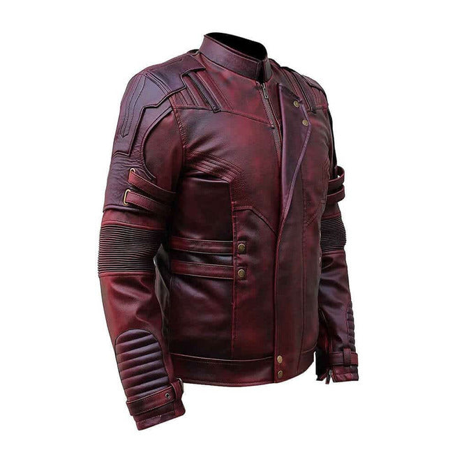 Handmade New Racers Cafe Club Wexed Burgundy Leather Slim Fit Biker Fashion Jacket - Image 3