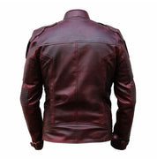 Handmade New Racers Cafe Club Wexed Burgundy Leather Slim Fit Biker Fashion Jacket - Image 2