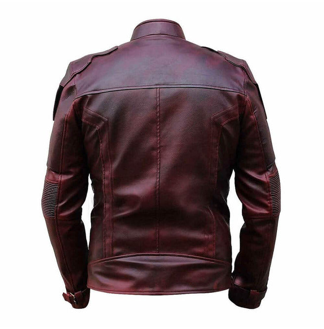 Handmade New Racers Cafe Club Wexed Burgundy Leather Slim Fit Biker Fashion Jacket - Image 2