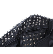 Women's Short Studded Leather Jacket in Punk Style - Image 3