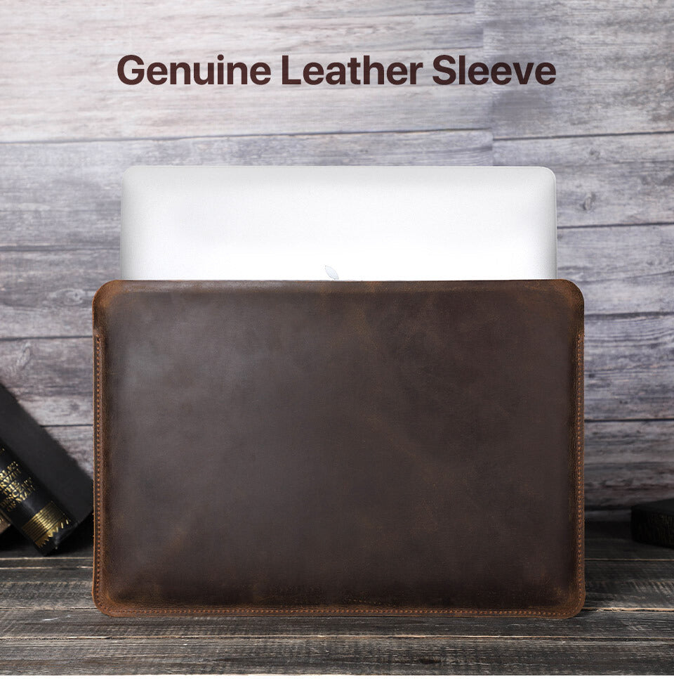 Newest Genuine Leather Laptop Briefcase for MacBook Pro/Air 13.3, 14.2, and