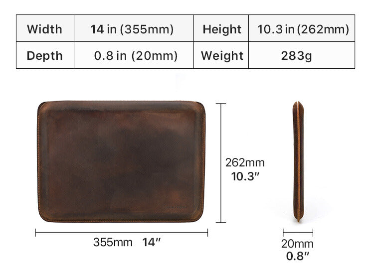 Newest Genuine Leather Laptop Briefcase for MacBook Pro/Air 13.3, 14.2, and