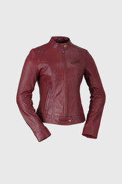 Women's Oxblood Genuine Leather Jacket, Women's Luxe Leather Streetwear Jacket - Image 6