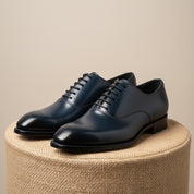 Men's Black Leather Tuxedo Shoes - pedestal-view