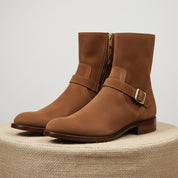 Men's Brown Suede Ankle Boots - pedestal-view
