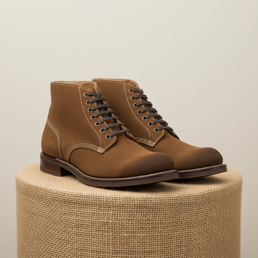 Men's Brown Suede Lace-Up Ankle Boots - pedestal-view