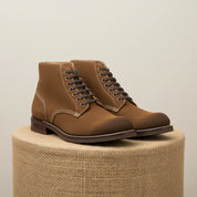 Men's Brown Suede Lace-Up Ankle Boots - pedestal-view