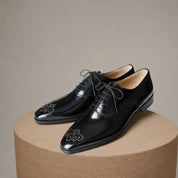 Handmade Mens Formal Shoes, Mens Fashion Black Dress Shoes, Mens Shoes - pedestal-view