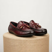 Men's Brown Genuine Cow Leather Casual Loafers - pedestal-view