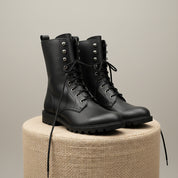 Men's Biker Leather Boots | Rider Boots - pedestal-view