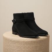 Men's Black Jodhpurs Ankle High Suede Boots - pedestal-view