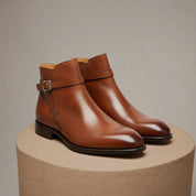 Men's Brown Leather Jodhpur Boots - pedestal-view